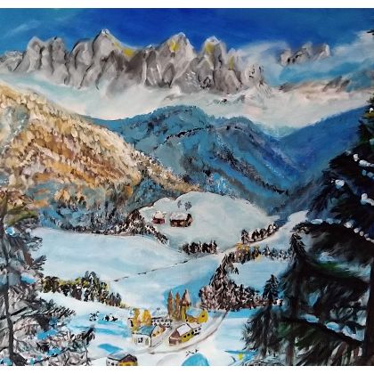 Alpy Austria, Krystyna Mościszko, obrazy akryl