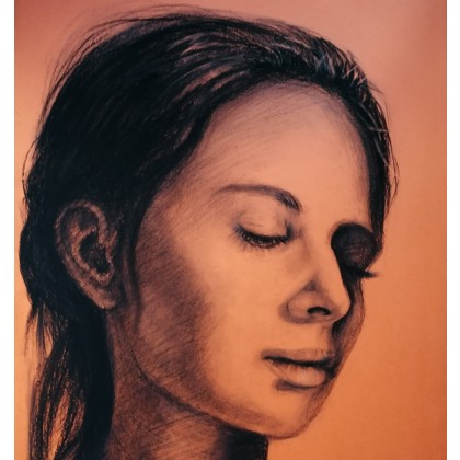 Dariusz Kaźmierczak - rysunek węglem - Kobieta z wymyśloną twarzą 4 foto #1