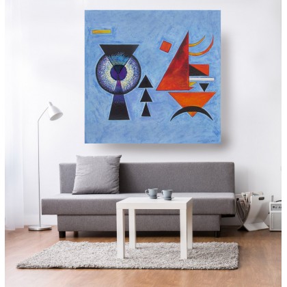 Emilia Czupryńska - obrazy olejne - Duży obraz - abstrakcja błękitna ala Kandinsky foto #1