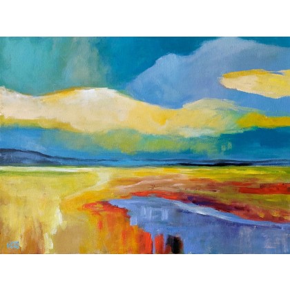 Fioletowa rzeka  - obraz akrylowy 40/30 cm, Paulina Lebida, obrazy akryl