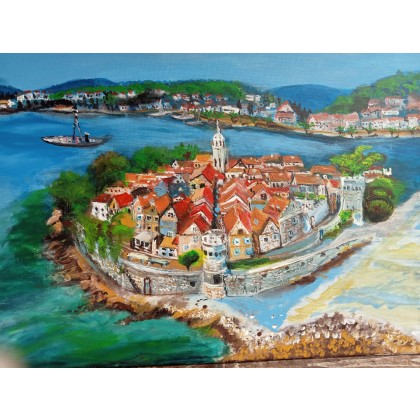 Chorwacja wyspa Korcula, Krystyna Mościszko, obrazy akryl