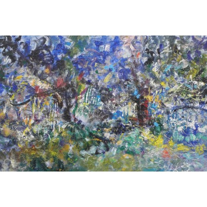 Słońce pod drzewami, 150x100, Eryk Maler, obrazy olejne