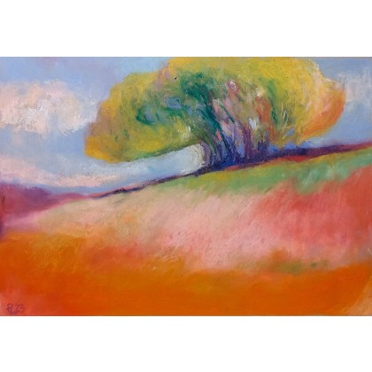 Drzewo -rysunek pastelami olejnymi, Paulina Lebida, pastele olejne