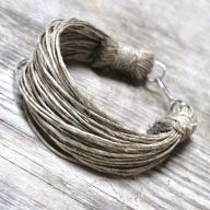 minimalistyczna bransoletka ze sznurka lnianego