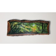 Obraz Pejzaż leśny na drewnie dębowym 120 x 45 cm