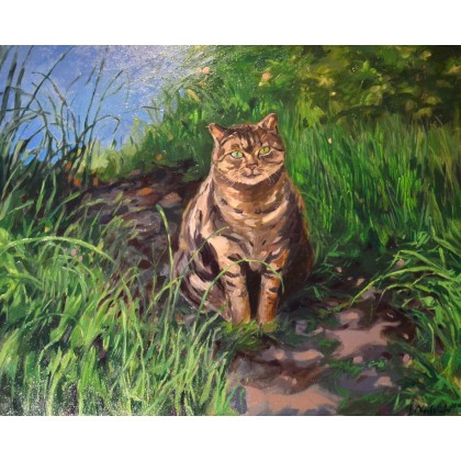 Fioletowa kotka, Iwona Orzechowska-Wiater, obrazy olejne