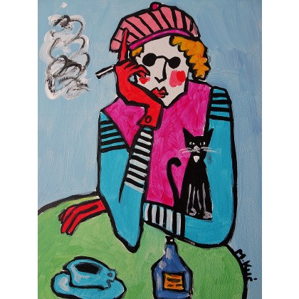 Marlena Kuć - obrazy akryl - może na papierosa? foto #1