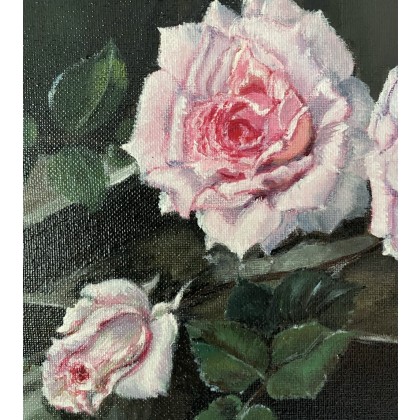Myroslava Burlaka - obrazy akryl - Świeżo ścięte róże.Kwiaty róży. foto #2