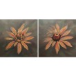 Kwiatowe formy, dwa obrazy 40x40 cm.