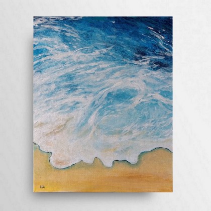Plaża -obraz akrylowy 41/33 cm, Paulina Lebida, obrazy akryl