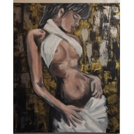 obraz olejno-akrylowy kobieta 50x60