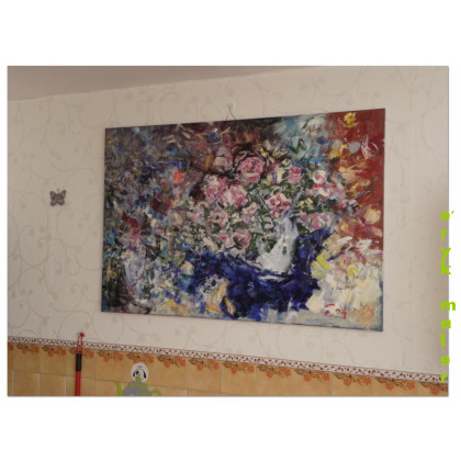 Eryk Maler - obrazy olejne - Kwiaty z niebieskim cieniem, 80X120, 2024 foto #2
