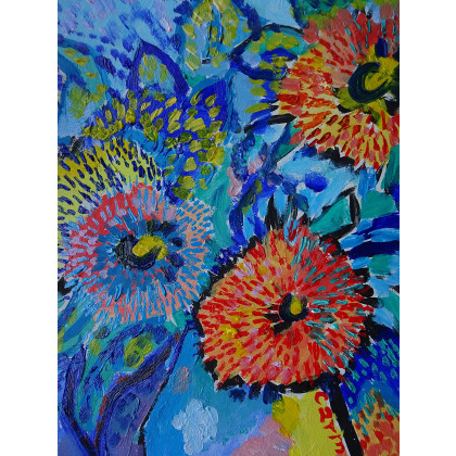 Marlena Kuć - obrazy olejne - obraz olejny kolorowe kwiaty foto #2