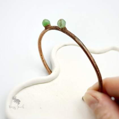 Buggy Jewels - bransoletki - Minimalistyczna Bransoletka Miedziana z Jadeitem foto #2
