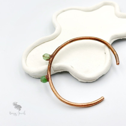 Buggy Jewels - bransoletki - Minimalistyczna Bransoletka Miedziana z Jadeitem foto #3