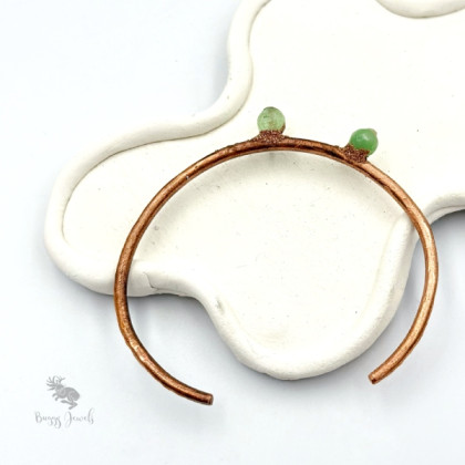Buggy Jewels - bransoletki - Minimalistyczna Bransoletka Miedziana z Jadeitem foto #4
