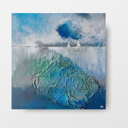 Morze-obraz akrylowy 40/40 cm, Paulina Lebida, obrazy akryl