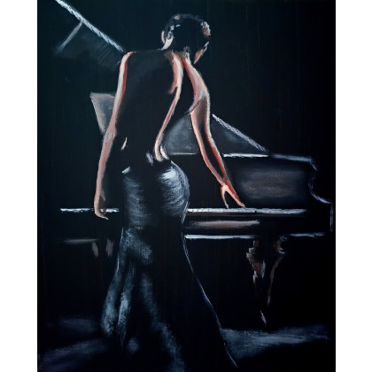 Pianistka ciemności, Wojciech Matuszny, obrazy akryl