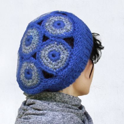 czapki,szale patchworkowy beret