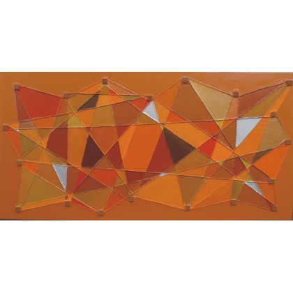 kalejdoskop pomarańczowy, Krystyna Ciećwierska, obrazy akryl