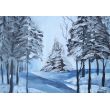"Zima" obraz olejny 30x21cm