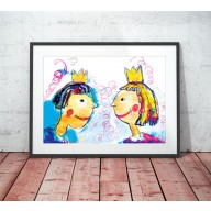 królewicz i królewna plakat dla dzieci