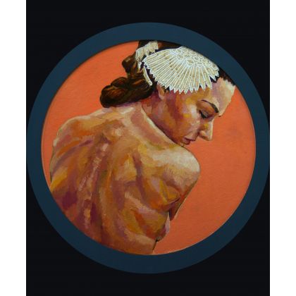 Girl with a gold hairpin, Mariia Drozdova, obrazy olejne