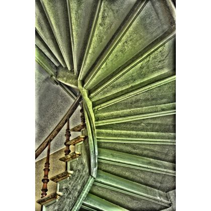Spirala schodó w starym dworze., Dariusz Żabiński, fotografia artystyczna