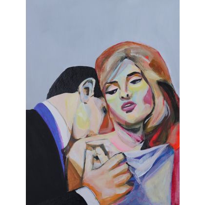 Włoski kochanek, akryl, 30 x 40 cm, Paweł Dąbrowski, obrazy akryl
