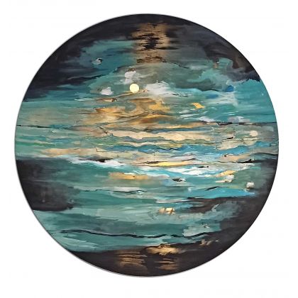 Iwona Jaworska - obrazy akryl - Słońce na jeziorze foto #4