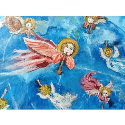 Aniołki, Krystyna Mościszko, obrazy akryl
