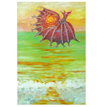 Elżbieta Goszczycka - obrazy olejne - Nad morzem - radosny zielony pejzaż foto #2