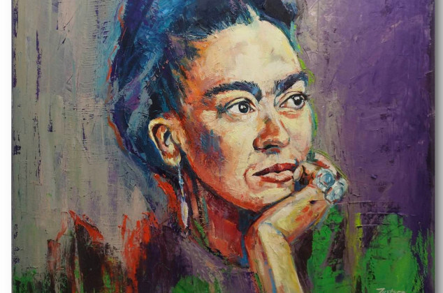 Justyna Zielonka ; Frida Kahlo - portret olejny