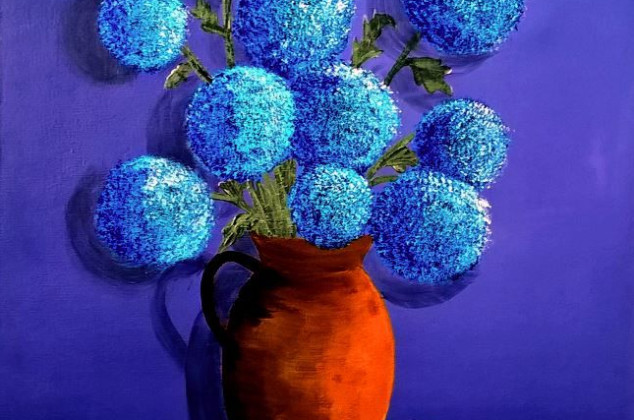 Bogumiła Szufnara ; Allium giganteum w wazonie.
