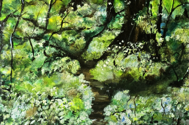 Ewa Mościszko ; Blisko natury,  obraz na płótnie 50x50x2 cm