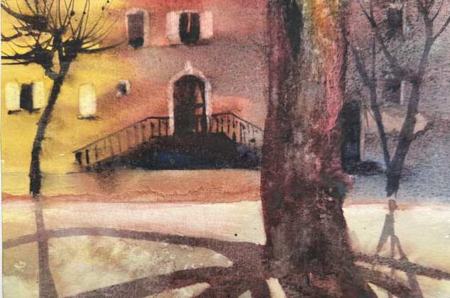 Krystyna Nowak ; Słoneczny platan (25x25 cm)