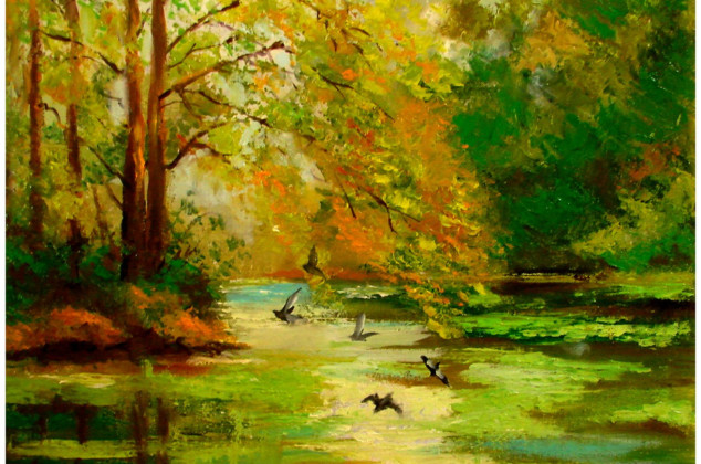 Grażyna Potocka ; Magiczny zakątek obraz olejny 40cm-40cm