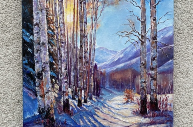 Myroslava Burlaka ; Słoneczny zimowy poranek. Koronka cieni.