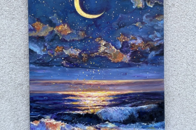 Myroslava Burlaka ; Gwiaździsta noc nad morzem.