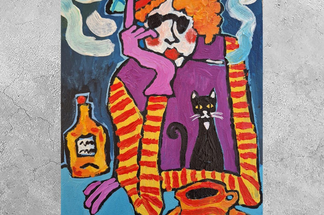 Marlena Kuć ; noc siedzi przy stole