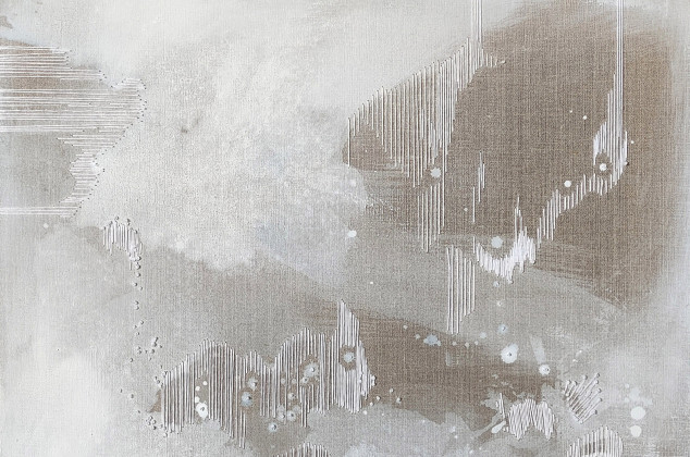 Agnieszka Potocka-Makoś ; Ulotnie II - haft obraz abstrakcja