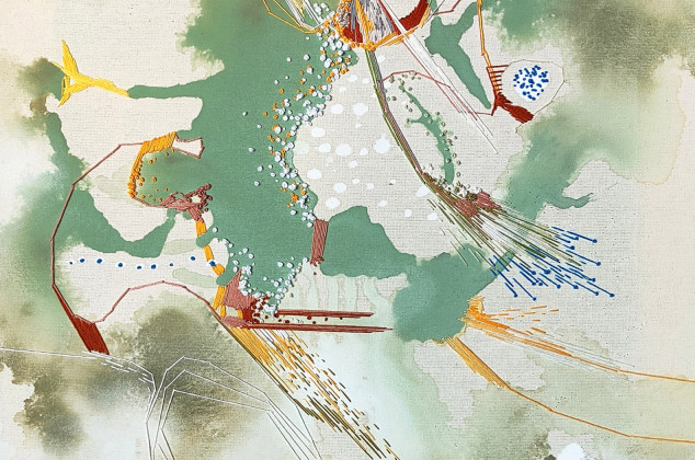 Agnieszka Potocka-Makoś ; Łamigłówka - haft obraz abstrakcja