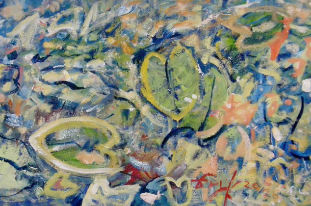 Eryk Maler ; Na wodzie, 120x60 cm