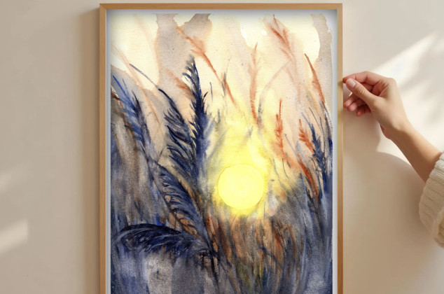 Małgorzata Domańska ART ; Akwarela A4. Trawy