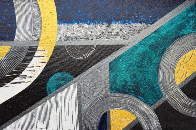 Elżbieta Hanarz ; Abstrakcja geometryczna strukturalny - Płótno 60x90