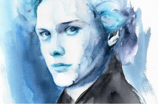 Magdalena Malik ; Portret - obraz akwarelowy