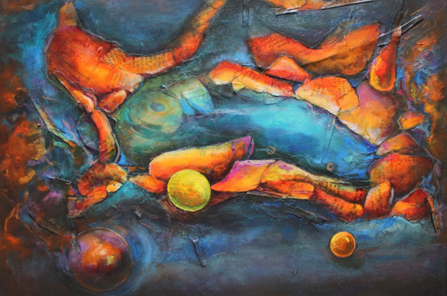 Sara Mondrian ; Obraz olejny na podobraziu 30x40cm Mundial