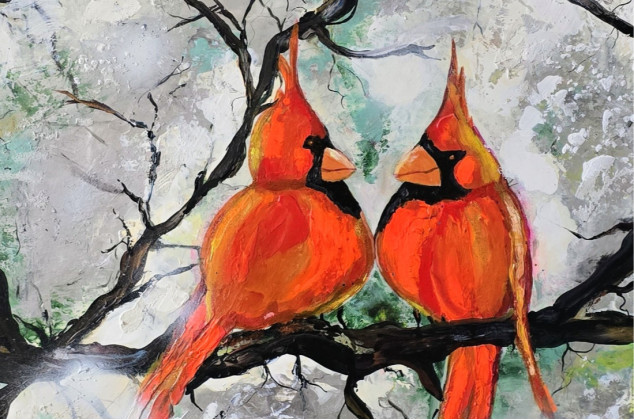 Ewa Mościszko ; Nasze Randez-Vous,  obraz akrylowy na płótnie,  50x70x1cm