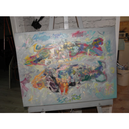 Eryk Maler - obrazy olejne - Ryby, na niebie, ekspresjonizm, 2021 foto #4