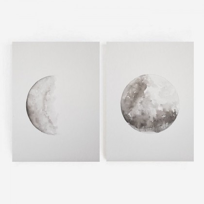 Księżyc -dwie akwarele, Paulina Lebida, obrazy akwarela
